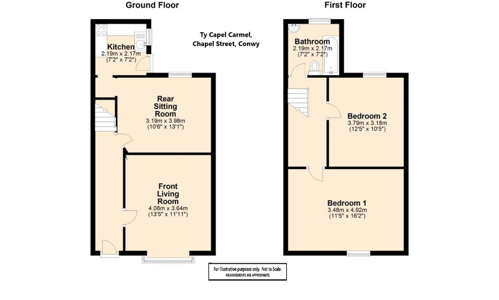 Floorplan for Chapel Street, Conwy