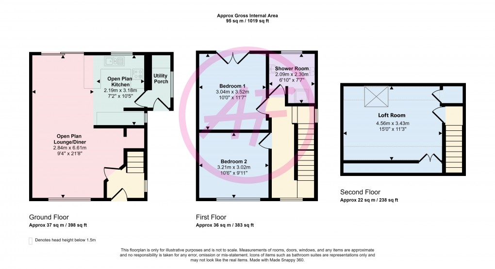 Floorplan for Maes Hyfryd, Glan Conwy, Conwy