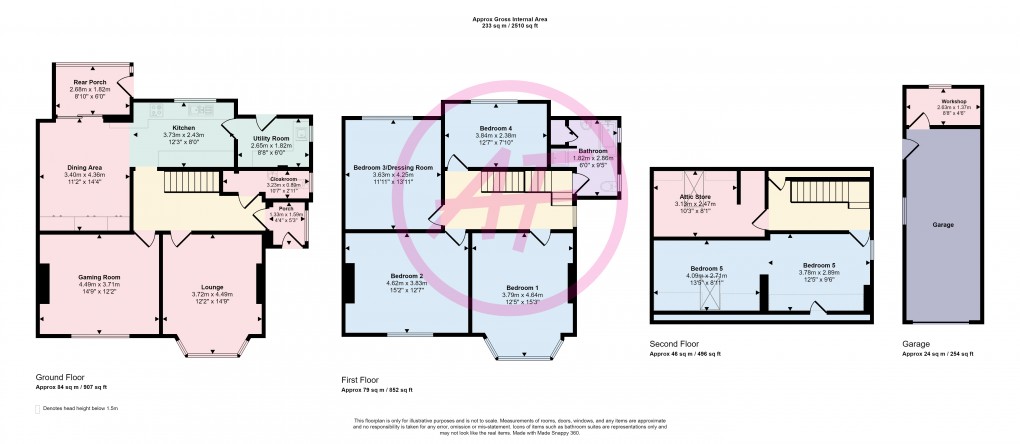 Floorplan for Rosebery Avenue, Llandudno, Conwy