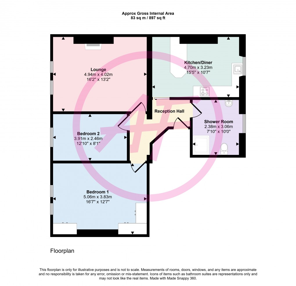 Floorplan for Vaughan Street, Llandudno, Conwy