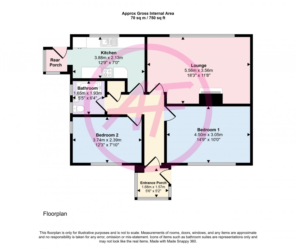 Floorplan for Glan Y Mor, Glan Conwy, Conwy