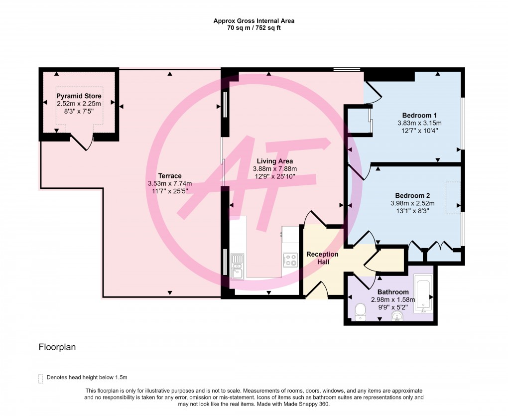 Floorplan for St. Georges Place, Llandudno, Conwy