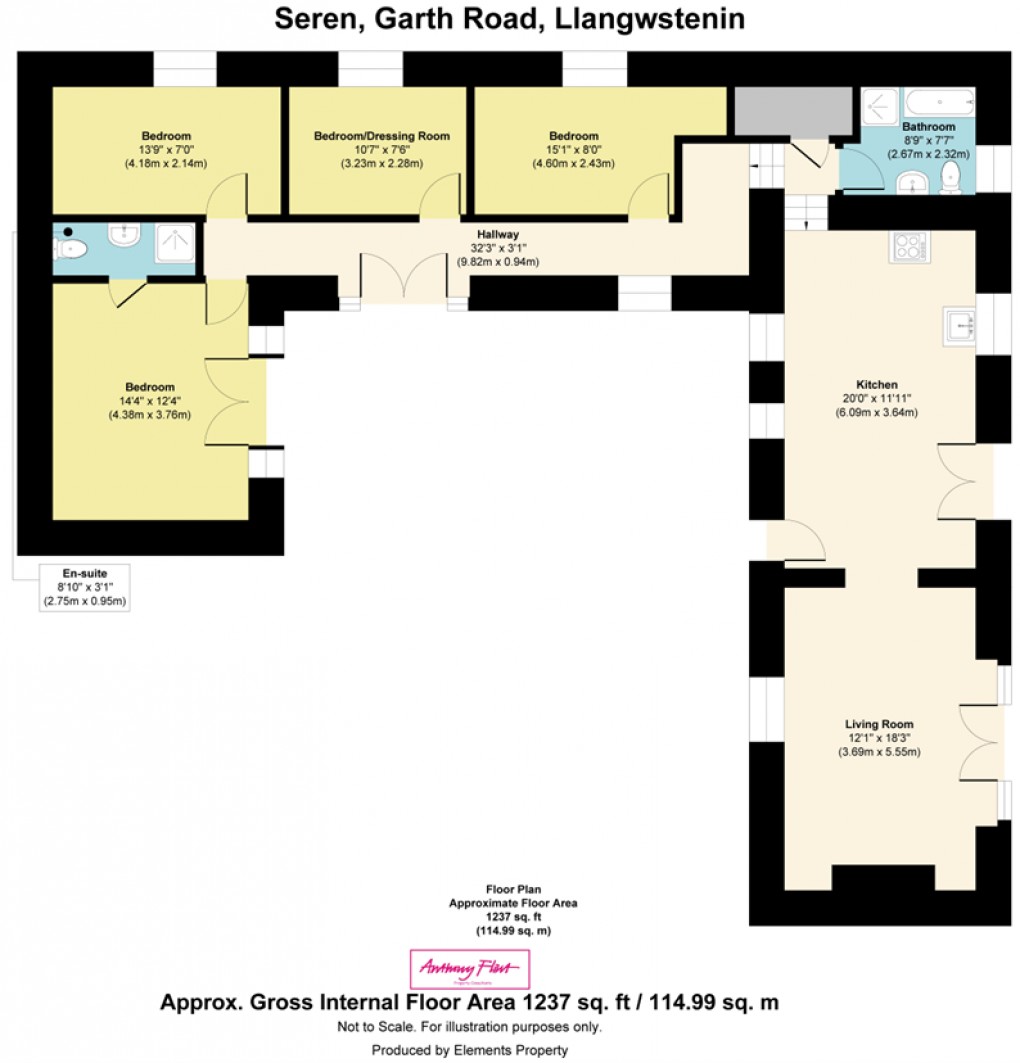 Floorplan for Llandudno Junction, Conwy